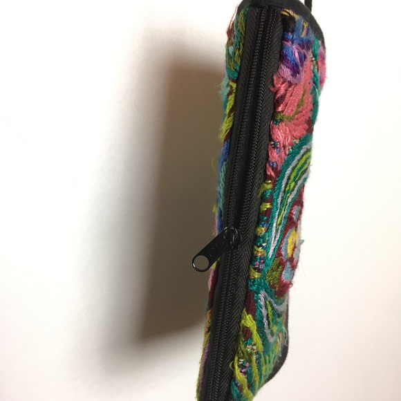 Guatemala Small Purse Bag Zip Pocket Floral Tribal - Picture 6 of 8